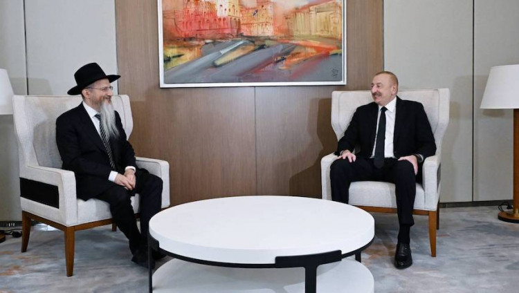 Ильхам Алиев встретился с главным раввином России Берлом Лазаром